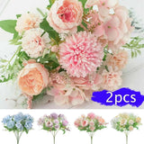 1 or 2 Silk Peony Artificial Fake Flowers Bunch Bouquet Home Wedding Party Decor Hydrangea