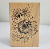 Stampendous Sunflower Ladybug Wood Mounted Stamp P024 Crafting Art Floral 48848 Sunflower