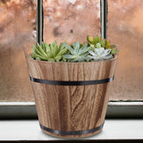 Wooden Succulent Basin Decorative Garden Pot Flower Barrel Planter Garden Plants