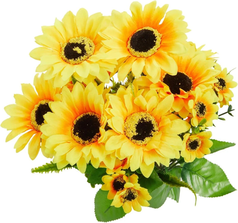 2-Pack Artificial Sunflower Bunches, 6"x7"x14", Faux Flowers for Home, Table, Ki Sunflower