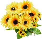 2-Pack Artificial Sunflower Bunches, 6"x7"x14", Faux Flowers for Home, Table, Ki Sunflower