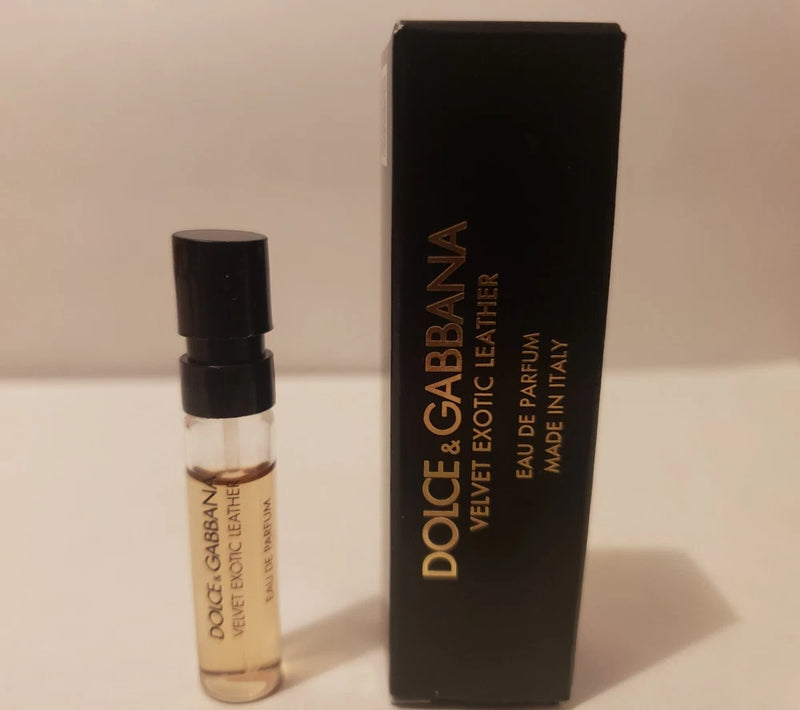 DOLCE & GABBANA Velvet Exotic Leather EDP sample spray, clear vial with black cap