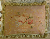 20" Antique Vintage Pastel Pink Roses Floral French Aubusson Pillow Roses