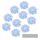 30 Set Blue Silk Artificial Hydrangea Head Wedding Fake Hydrangea Flower w/ Stem Hydrangea