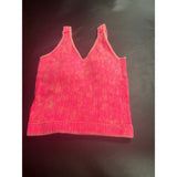 Zenana NEW Ribbed Stone  Wash V-Neck Crop Tank Top/Brami Padded Hot Pink  L/XL Roses