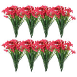 Artificial Flower Heads, Plastic Fake Plants Hydrangea Rose Red Faux 24Pcs Hydrangea