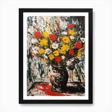 Carnation Still Life Flowers Abstra Framed Wall Art Poster Canvas Print Picture Carnation