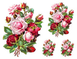 Vintage Image Shabby Pink Rose Flower Floral Bouquet Waterslide Decals FL488 Bouquet