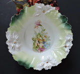 Art Nouveau Bowl Carnation Mold  RS Prussia unmarked porcelain Carnation