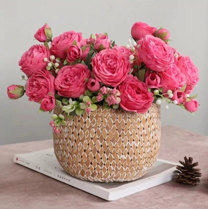 Artificial flowers romantic rose silicon real touch high quality bouquets Bouquet