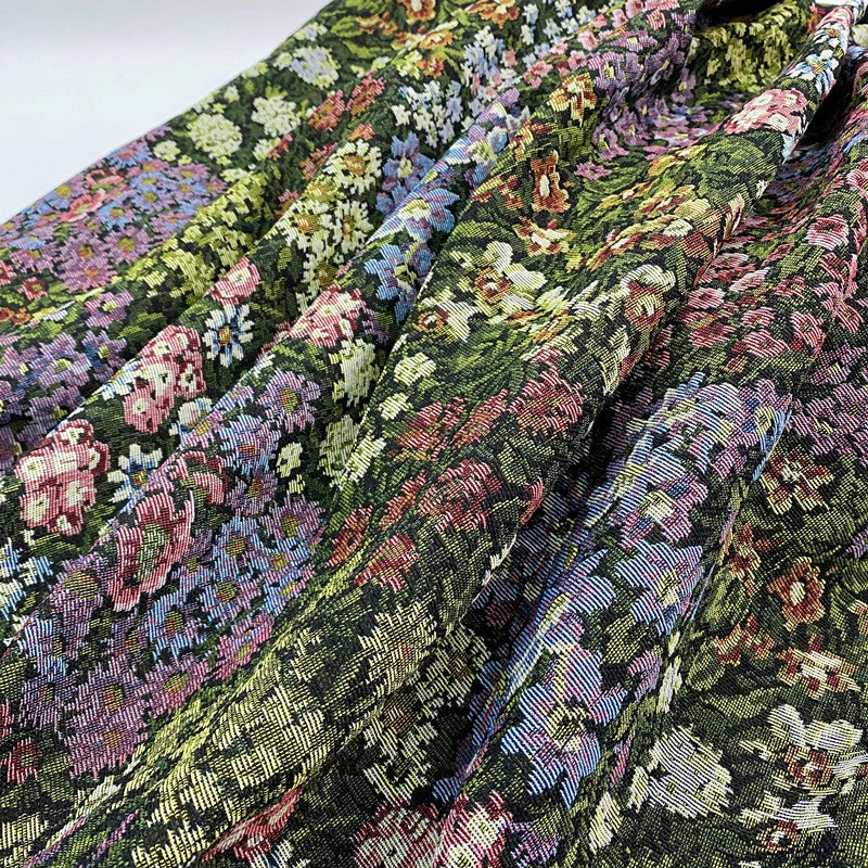 Monet's Garden Vintage French Jacquard Tapestry Upholstery Fabric for Sewing DIY Flowering Plants