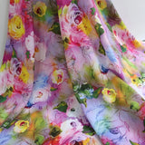 55'' Wide By Yard Digital Print Viscose Fabric Dress Material Rose Floral Poplin Flowering Plants