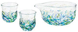 Aderia ADERIA Tsugaru Glass Hydrangea Flower Container Sake Set 180ml Sake Hydrangea