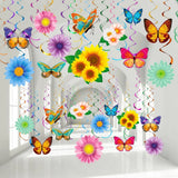 30 Pcs Flowers Butterfly Hanging Swirl Decorations Spring Summer Sunflower Baby Sunflower
