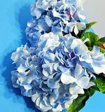 2 Bouquet Artificial Hydrangea Flower 5 Heads w/Stems Color Blue Hydrangea