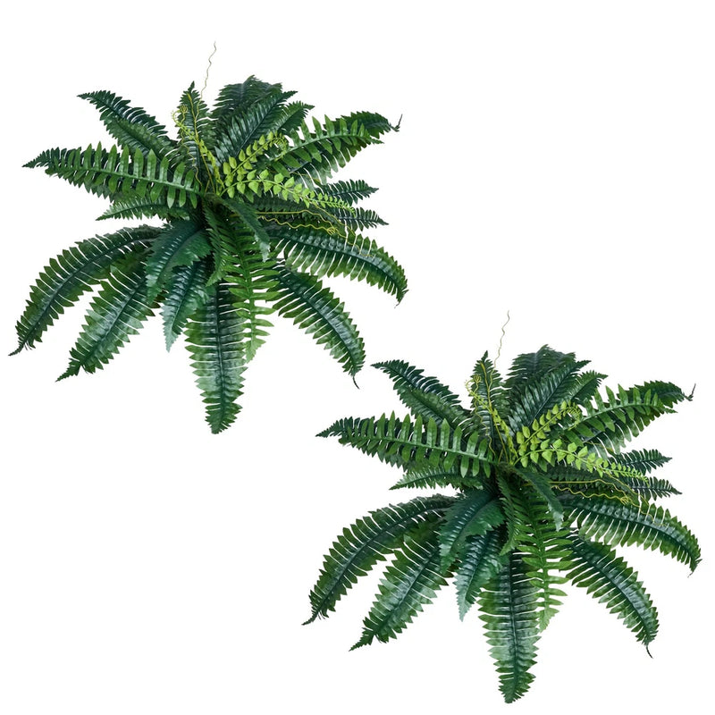 Uimoso Pack of 2 33" Artificial Boston Fern Bush Plant Green Plant Home Decor Green Plant
