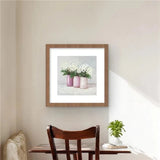 Begin Home Decor C1FM1616RF3EP9 16 x 16 in. Hydrangea Flowers In Pink Vases W... Hydrangea