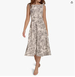 NWT - Tommy Hilfiger Sleeveless Hydrangea Toile Fit & Flare Dress - Size 14 Hydrangea