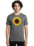 Cartoon-Sunflower Mens Graphic Tee, 100% Cotton, Casual Summer Wear Sunflower