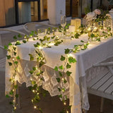 Glowing Artificial Plant Garland for Home, Bedroom, Wedding, or Bridal Shower Green Plant