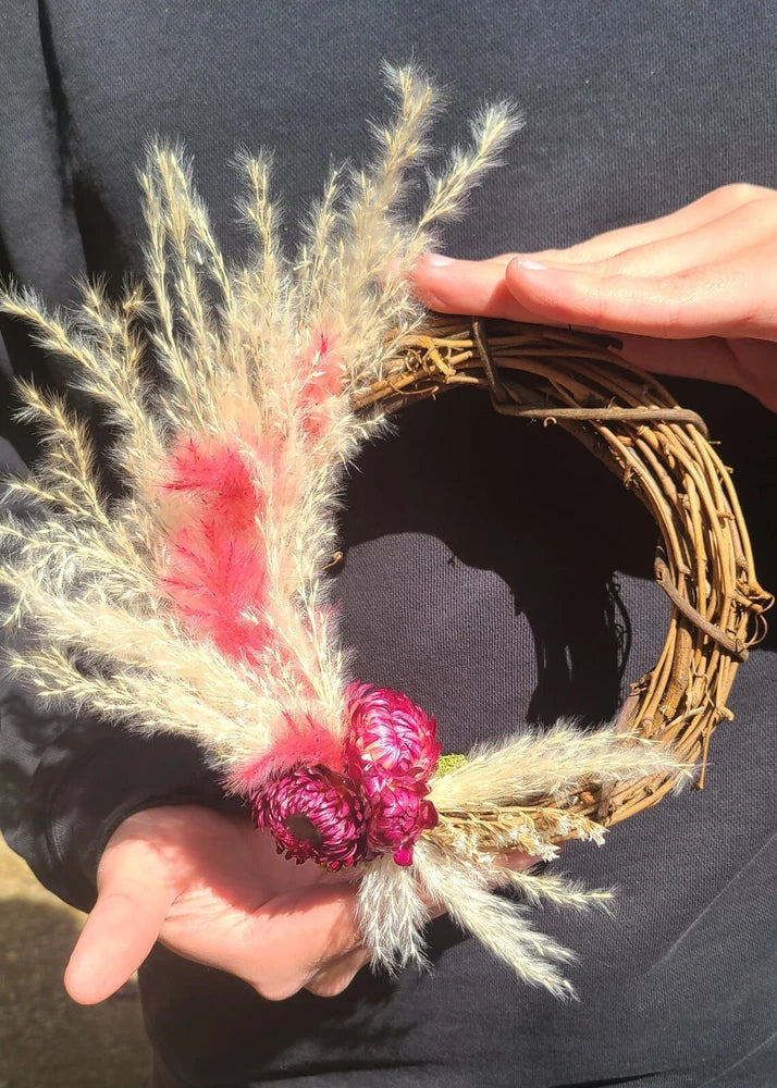Pampas Grass Wreath. Handmade Boho Style. Nature Decor Pampas Grass