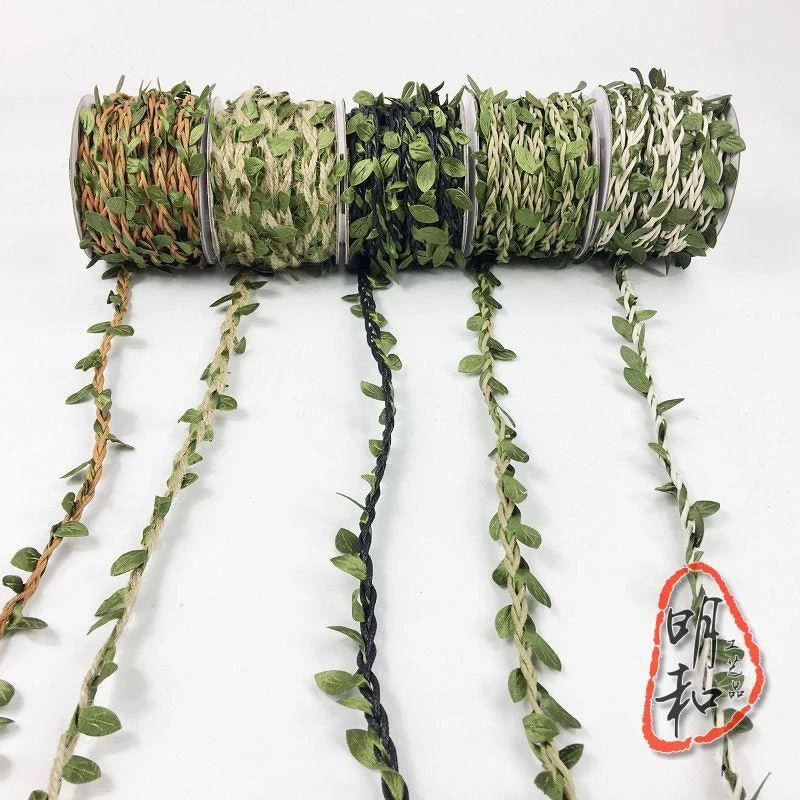 Artificial leaf vine garland string, multi-color faux greenery strands