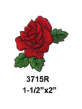 #3715 2" Red Rose Flower Embroidery Iron On Applique Patch Roses