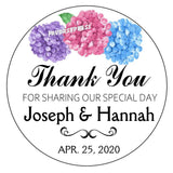 HYDRANGEA WEDDING FAVOR STICKERS THANK YOU LABELS BRIDAL SHOWER FLOWERS Hydrangea