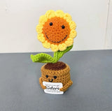 Handmade Crochet Sunflower/Daisy/Heart Shape Flower-Emotional Support Plant Gift Sunflower
