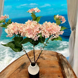 Long Stem Pink Hydrangea, Periwinkle Lilac & White Dogwood - Artificial Flowers Hydrangea
