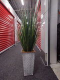 2 Faux Foliage Wheatgrass Tall Artificial Plant with Metal  Base Green Plant