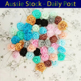 Artificial Flowers Mixed Colours Foam Rose Fake Bride Bouquet Wedding 7cm 42pcs Bouquet