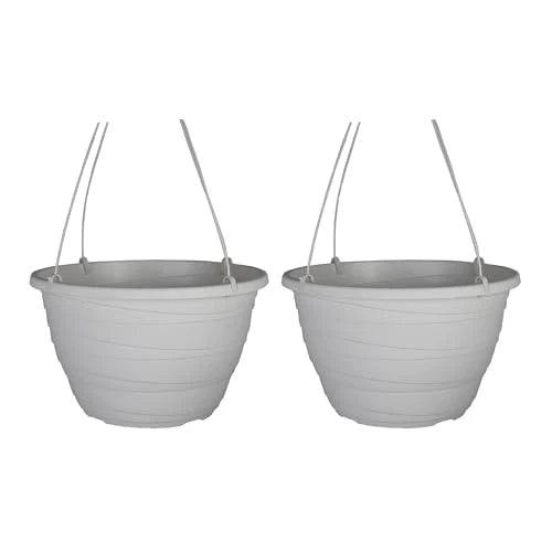 13 Inch Wrapt Hanging Planter- Lightweight Outdoor Plastic Hanging Pot for Flowering Plants
