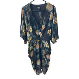 City Chic Golden Hydrangea Print Wrap Maxi Flowy Dress Size L / 20 NWT Hydrangea
