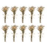 10 Pcs Mini Rose Dried Flower Bouquet Baby's Breath Boho DIY Gift Cream Dried Flower