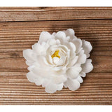 4" Chinese White Porcelain Ceramics Pottery Peony Flower Burner Censer Statue Peony