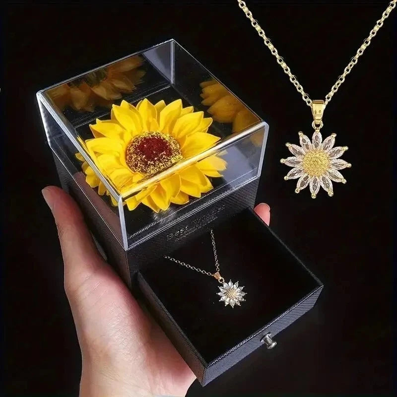 Sunflower Jewelry Gift Box for Girlfriend or WifeÐbirthday, Wedding, Anniversary Sunflower