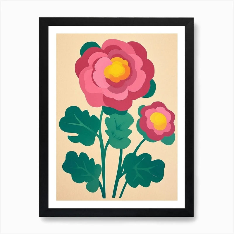 Cut Out Style Flower Art Ranunculus Framed Wall Art Poster Canvas Print Picture Ranunculus