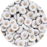 2x DAISY silicone beads OATMEAL SPECKLED flower 22mm sunflower bead cream DIY Sunflower