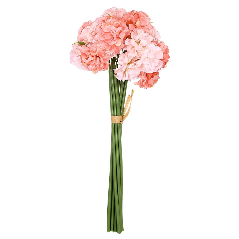 Artificial Ball Hydrangea Silk Flower with Bendable Stems, Mauve Pink Hydrangea
