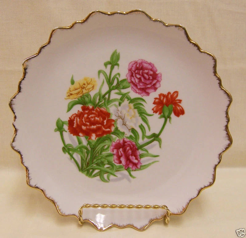 VINTAGE DAN BRECHNER CARNATION FLOWER COLLECTORS PLATE Carnation