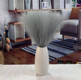 10 COUNT FAUX SILK 21.65Ó GRAY PAMPAS GRASS BOHO DECOR VASE FILLER ACCENT Pampas Grass