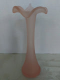 Pink Glass Satin Frosted  Satin Rose vase   Lily Lily