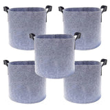 5PACK Garden Plant Growing Bags Nonwoven Fabric Pot Nursery Soil Bag With Handle Garden Plants