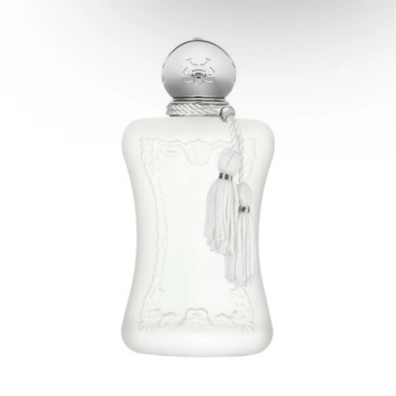 Parfums de Marly Valaya eau de parfum bottle, frosted white with silver cap and tassel
