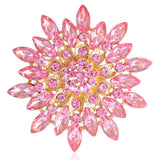 Rhinestone Sunflower Pin - Stylish Pink Flower Crystal Pin for Women's Clothing, Sunflower