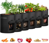 iPower 10-Gallon x6 Potato Grow Bags, Nonwoven Planting Pots for Gardens Garden Plants