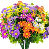 10 Bundles Artificial Daisies Plastic Flowers Outdoor UV Resistant Fake Daisy... Daisies