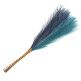 20Pcs Faux Pampas Grass,21"/55cm Fake Pampas Grass Decor,Dark Blue/Light Blue Pampas Grass