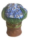 LIMOGES PEINT MAIN Trinket Box-HYDRANGEA Potted Floral /Flower BOUQUET-Signed PV Hydrangea